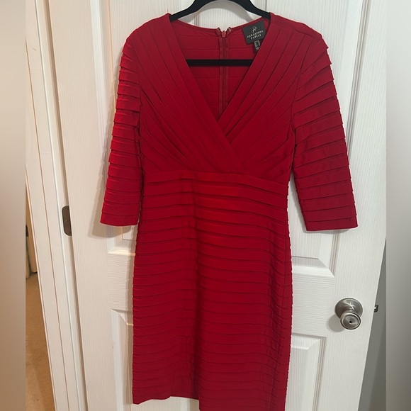 Adrianna Papell Red Quarter Sleeve Dress - Picture 3 of 4